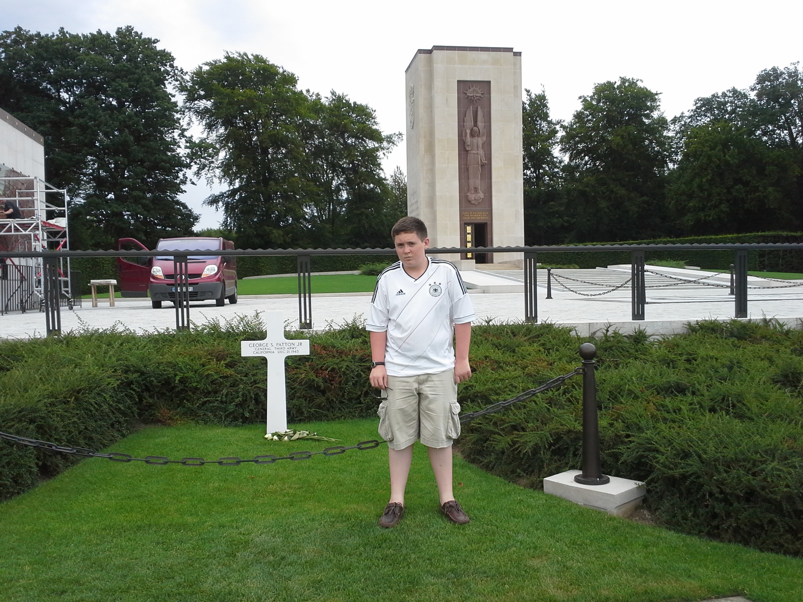 Teenager at General Patton's grave.